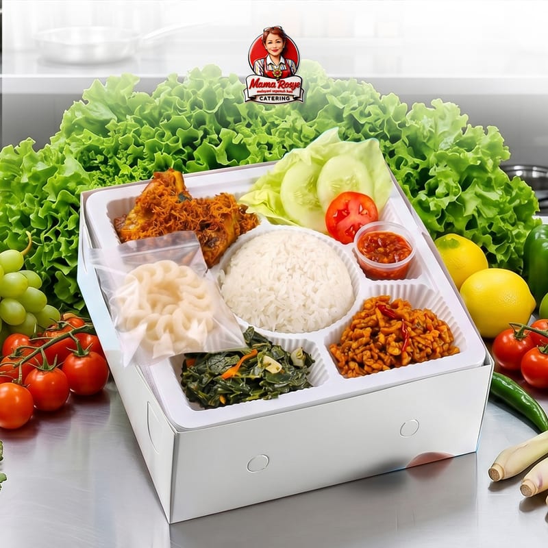 Nasi Ayam Goreng Lengkuas Daun Singkong - catering Mama Rosye