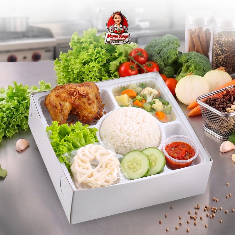 Nasi Ayam Goreng & Sayur Sop - catering Mama Rosye