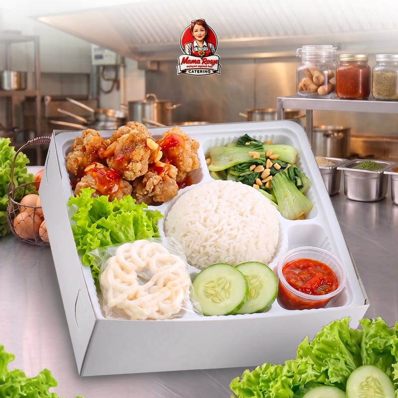 Nasi Ayam Karage Pakcoy - catering Mama Rosye