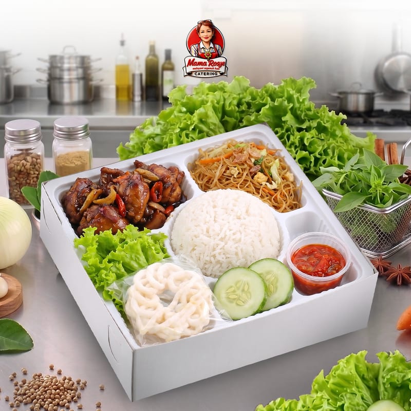 Nasi Ayam Kecap Bihun Goreng - catering Mama Rosye
