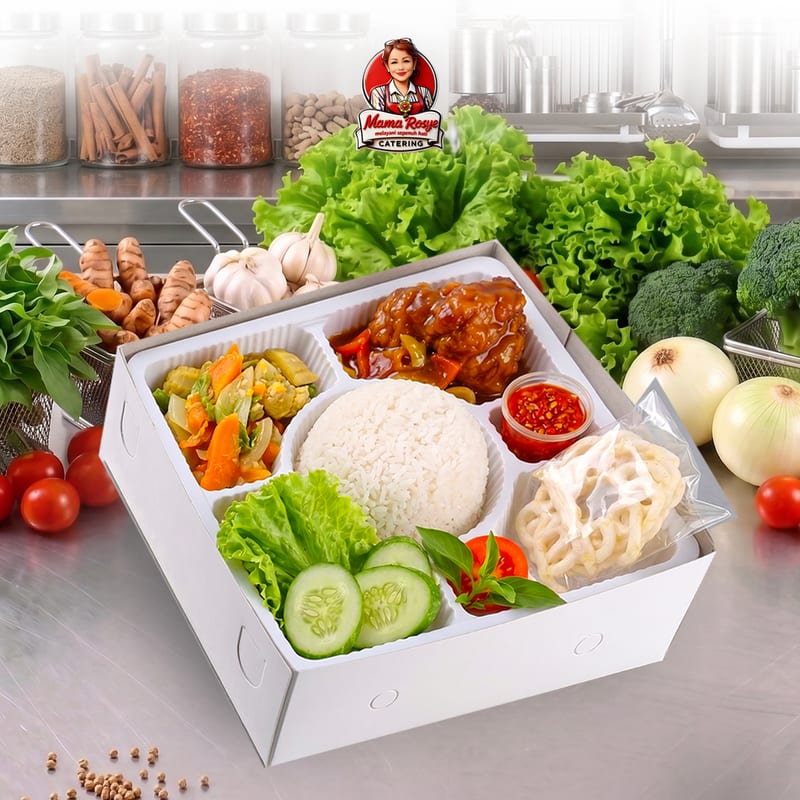 Nasi Ayam Mentega Sayur Capjay - catering Mama Rosye