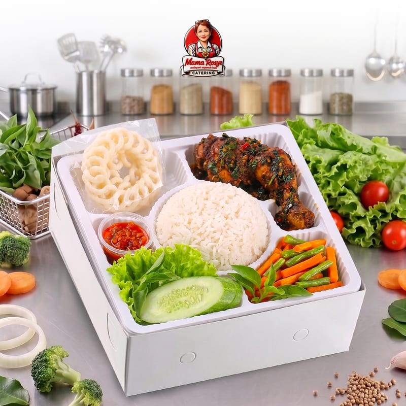 Nasi Ayam Rica Tumis Buncis Wortel - catering Mama Rosye
