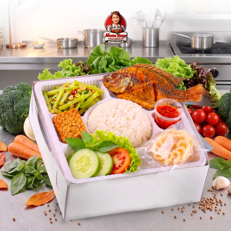 Nasi Daun Jeruk Nila Sambal Bawang - catering Mama Rosye