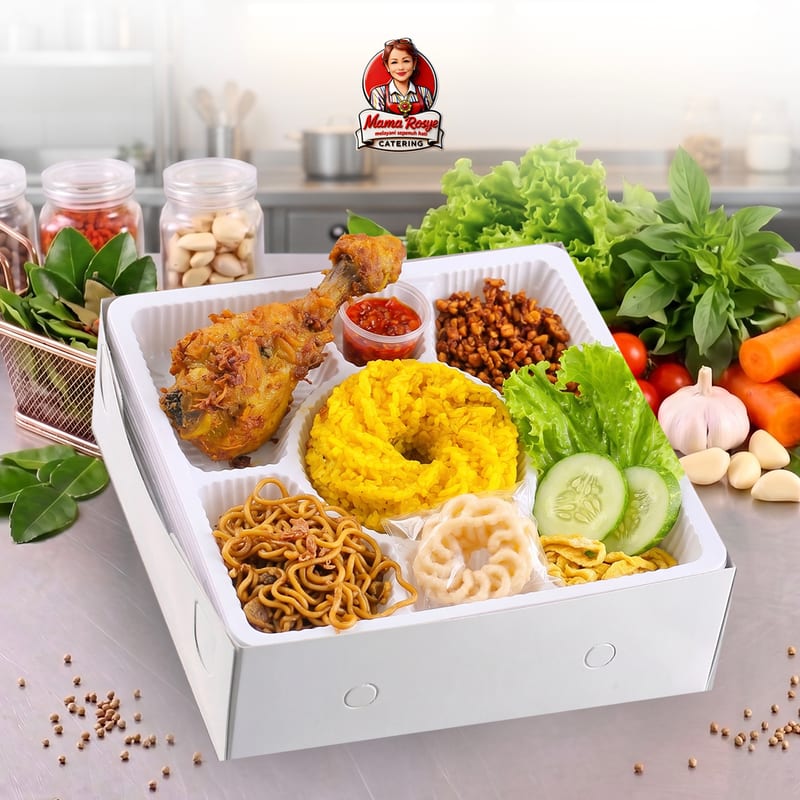 Nasi Kuning Ayam Goreng - catering Mama Rosye