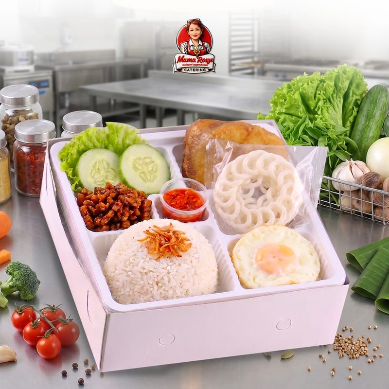 Nasi Uduk Ayam Goreng Telur Ceplok - catering Mama Rosye