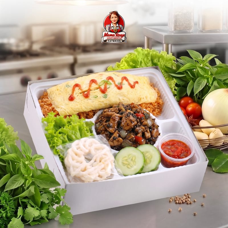 Omurice Chicken Blackpaper - catering Mama Rosye